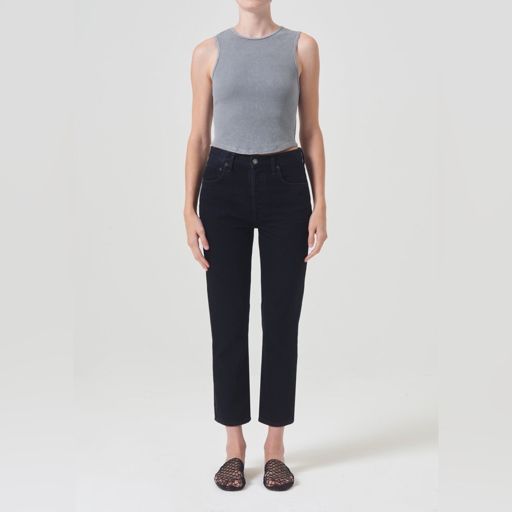 RILEY HIGH RISE STRAIGHT CROP in Crushed
